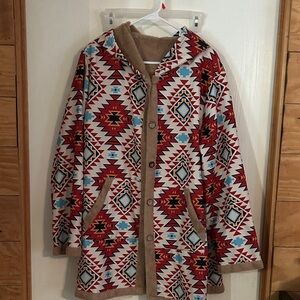 Aztec Patterned fleece lines Jacket